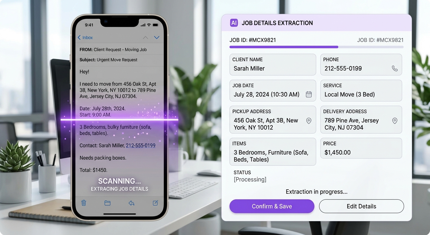 AI-extracted job quote example