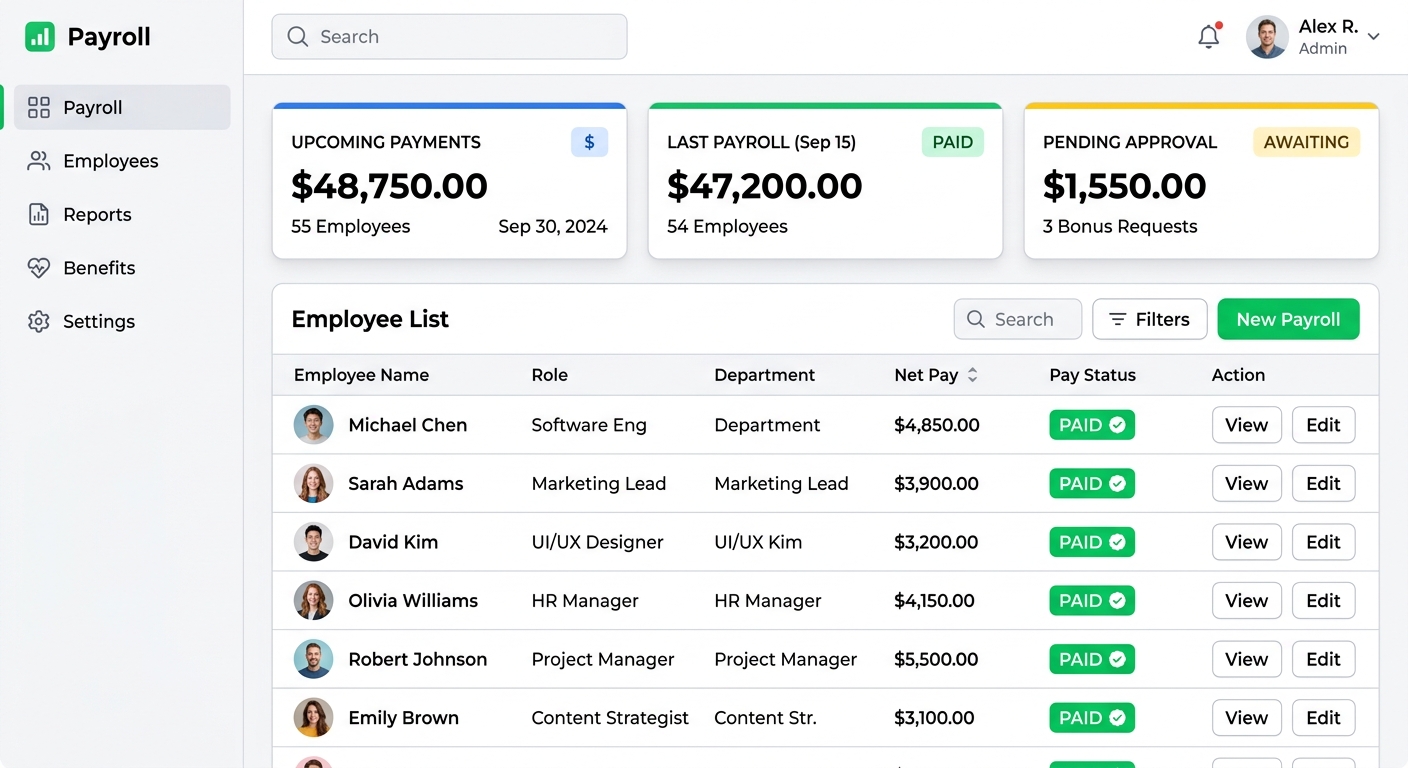 Automated payroll dashboard